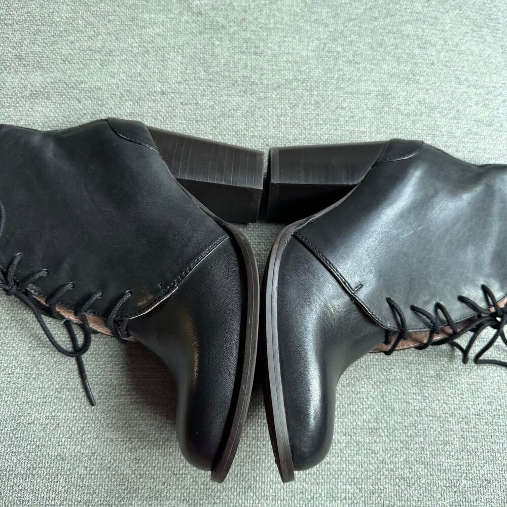 Seychelles Women's Tower Lace Up Leather Ankle Booties Black Sz 7.5 - Picture 6 of 11